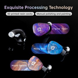 KBEAR KB02 Colorful Resin Shell in Ear Monitor Headphones, Bone Conduction Dynamic Driver Wired Headphones, IEM Earphones Gaming Earbuds with 2Pin 4N OFC Cable 3.5mm Plug for Singers Musicians, Blue