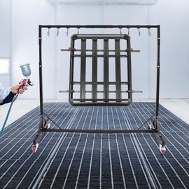 Automotive Paint Stand, Car Paint Hanger W/Adjustable Height & Length - Extendable 5-7Ft Painting Rack - Paint Hanger Hooks with Swivel Locking Wheels, 240Lbs Load Capacity