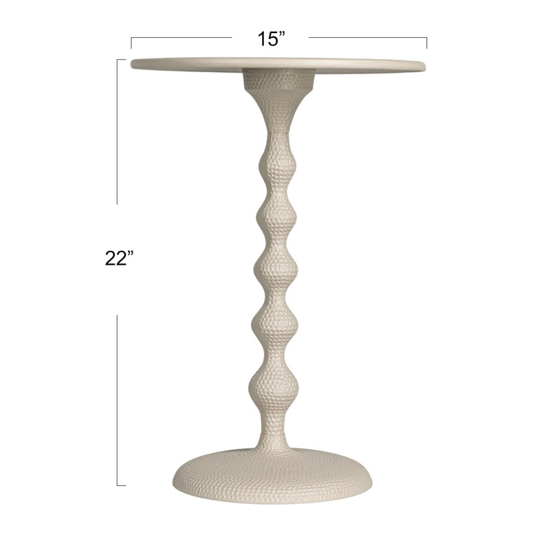 Bloomingville Hammered Metal Table, White