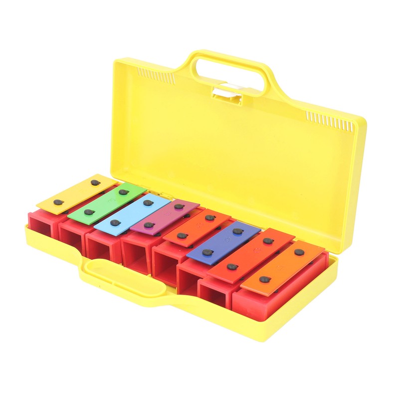 8 Note Colorful Resonator Bells with Case Removable Plates Plastic