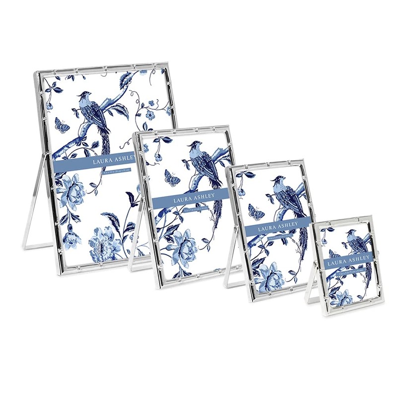 Laura Ashley 5x7 Silver Bamboo Metal Picture Frame (Vertical) with
