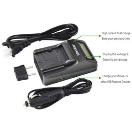Kastar Fast Charger for Panasonic VW-VBG6 VWVBG6 VBG6 Camcorder Battery and Panasonic AG-AC160A, AG-AC7, AG-AC130A, AG-AC160A, AG-HMC40, AG-HMC70, AG-HMC150, H68, H80, H90, H258, VDR-D50, D58, D310