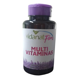 Multivitaminas Para Mujer Vidanat Suplemento 30caps Natural - de, y,