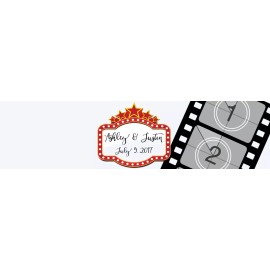 My Wonderful Labels 100 Movie Sign Wedding Anniversary Engagement Party Water Bottle labels Birthday