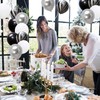 12" Latex Vibrant White, Black, Silver Colour Combination Plain Balloons