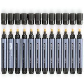 ARTEZA Oil Based Paint Markers, 12-Pack, Black, 2.5 mm Permanent Pens, Waterproof Craft and Art Supplies for Stone, Wood, Glass, Metal, Canvas, Paper