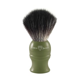 Edwin Jagger 1EJ338SYN Black Shaving Brush Made of Synthetic Fibres, Environmentally Friendly and Vegan, for Shaving Cream or Shaving Soap for Men (Green)