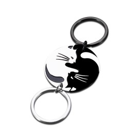 Couples Gifts Cute Keychain for Boyfriend Girlfriend Best Friend Gif for Women Christmas Valentines Day Matching Couple Stuff for Wife Husband Him Her Cat Lover Anniversary Birthday Wedding Present