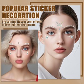 JUGUTA Glitzersteine Gesicht - Edelsteine Temporäre Tattoos Glitzer Gesicht Strasssteine, Glitzer Steine Zum Aufkleben Gesicht, Festival Glitzer Steine Gesicht Selbstklebend Für Party