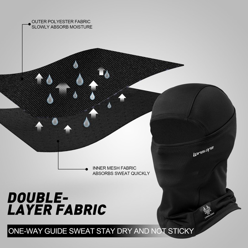 LONGLONG Balaclava Ski Mask Moisture Wicking Full Face Mask Windproof