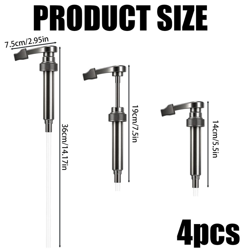 Syrup Pump, 4 Pack Professional Monin Pump Dispenser for Coffee