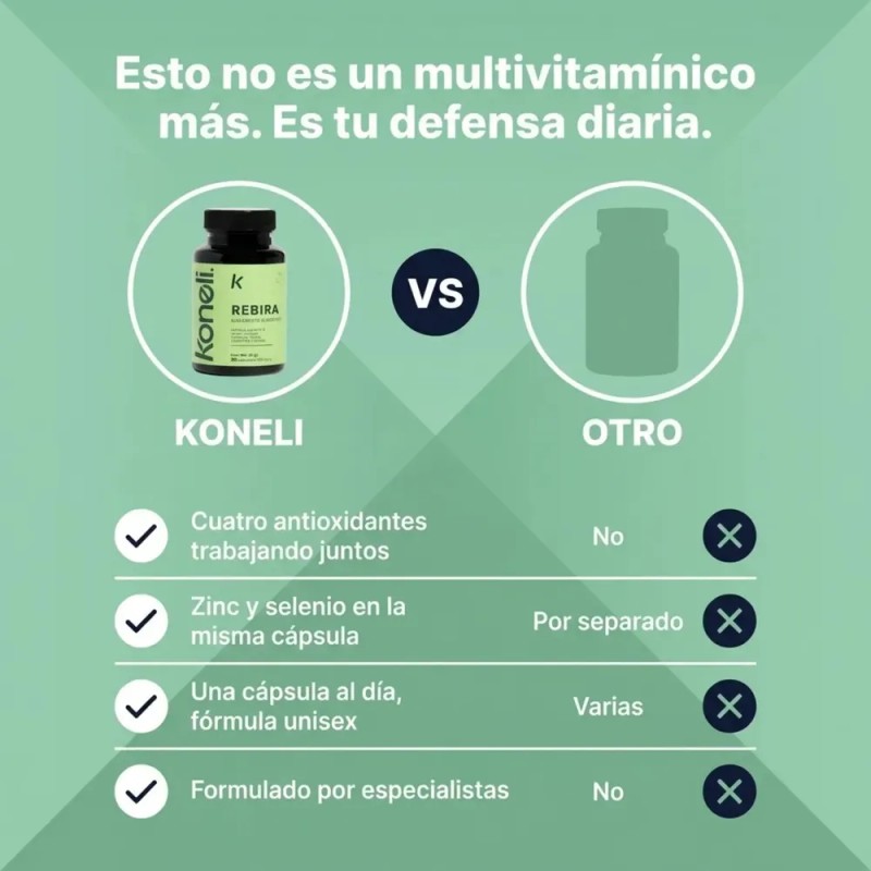 Koneli Rebira | Suplemento Alimenticio | Cúrcuma+ Té verde +
