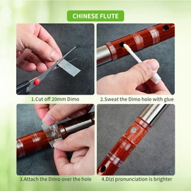 Flute, Beginner Flute, Traditional Handmade Chinese Musical Instrument Dizi, Vintage Style Dizi, for Music Lovers (Key of F/Bitter) (F Key)