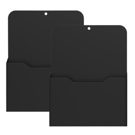 MoKo Magnetic Pen Holder, 2 Pack Magnetic Newspaper Holder Wall, A4 Document Holder, Office Supplies Storage, Notebooks Organiser for School, Office, Home, Fridge, Black