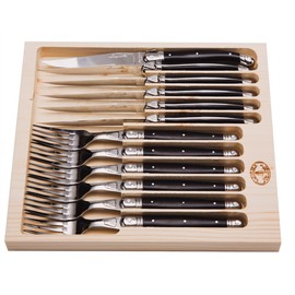 Jean Dubost 12 Piece Cutlery Set With Handles, Black