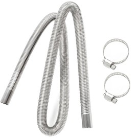 Suevut Floor Drain Hose Exhaust Pipe Auxiliary Heater 100 cm - Flexible Stainless Steel Exhaust Hose for Power Generator, Car Stainless Steel Exhaust Pipe for Diesel Auxiliary Heater, Exhaust Pipe