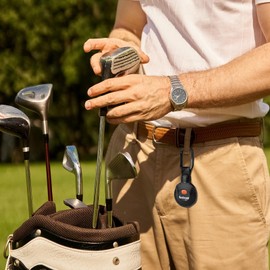 Xxerciz Leather Holder Compatible with Bushnell Wingman 2 Golf Speaker Remote, Anti Lost Remote Button Case Cover with Carabiner, Lightweight Replacement Protective Cover for Golf Speaker Accessories