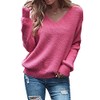 Eurivicy Women's Long Sleeve V Neck Pullover Tops Oversized Chunky