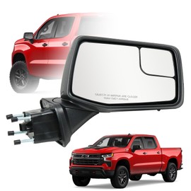 Convitex Passenger Right Side Door Mirror for 2019-2024 Chevy Silverado 1500, with Heated Power and Convex Blind Spot Glass Temperature Sensor Manual Folding, Replace#GM1321583(7 Pins)