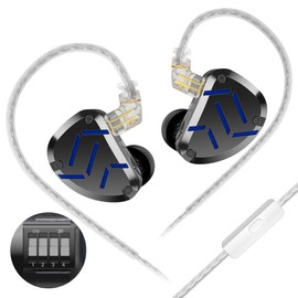 KZ ZAT in-Ear Monitor 8BA+1DD Hybrid Drivers Earbuds with 4 Tuning Switches HiFi Bass Noise Cancelling Earphones, Clarity in All Frequency Stereo Sound Headphone for Audio Engineer, Musician (MIC)