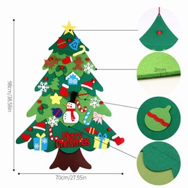 ANTFEES 3.2 FT DIY Felt Christmas Tree Set for Kids Toddlers Wall with 32pcs Ornaments, Xmas Gifts, Door Wall Hanging Decorations