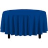 Vibrant Blue Solid Round Plastic Tablecover (84") - Durable, Stylish