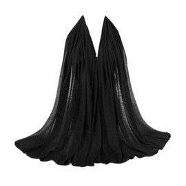 Hijab Premium Jersey Style Head Scarf Long Wrap Shawl (Black)