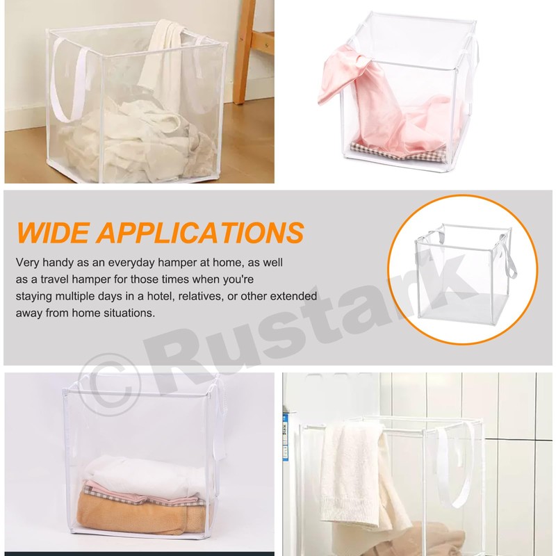 Rustark 1 Pack White Mesh Pop Up Laundry Hampers Foldable
