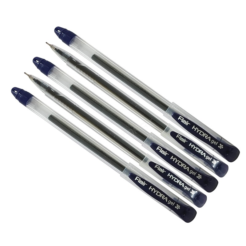 5 x 0.5mm FLAIR Hydra BLUE Gel Pens Easy Grip