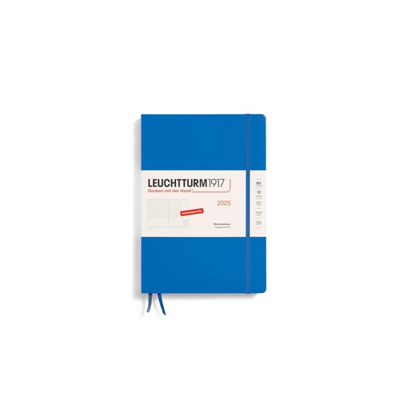 LEUCHTTURM1917 370585 Weekly Planner 2025, Composition B5 Hardcover - 12-Month
