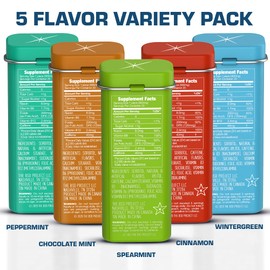 Viter Energy 40mg Caffeine Mints - Sugar Free, B Vitamins, Vegan, Boosts Fast Energized Alert Focus, Caffeinated Nootropic Supplement Pills (Variety Flavors, 20pcs, 5 Pack, 100pcs Total)