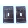 Vintage Standard Bakelite One Gang Toggle Switch Plates Brown