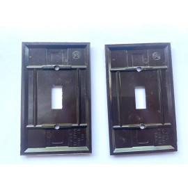 Vintage Standard Bakelite One Gang Toggle Switch Plates Brown