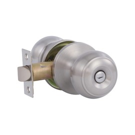 Lanwandeng Interior Door Knobs for Bedroom or Bathroom Keyless, Satin Stainless Steel Privacy Door Locks, Flat Ball Bath/Bed Door Locks
