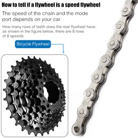 Bike Chain 1/2" x 11/32" Inch 116 Links 6/7/8 Speed Bicycle Chain,Bike Chains MTN BTX MTB Mountain Bike Road,8-Speed Chain