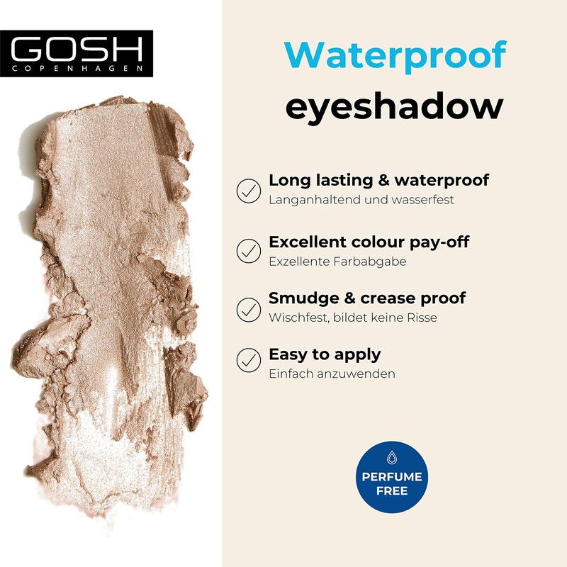 GOSH Mineral Waterproof Eye Shadow, Rotating Eyeshadow Pen with Creamy