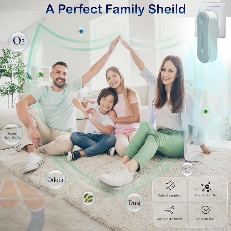 2 Pack Ionic Air Purifiers Plug In UK, Air Purifier