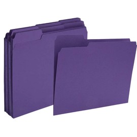 1InTheOffice Purple File Folders Top-Tab File Folders, 3 Tab, Purple, Letter Size, 24/Pack