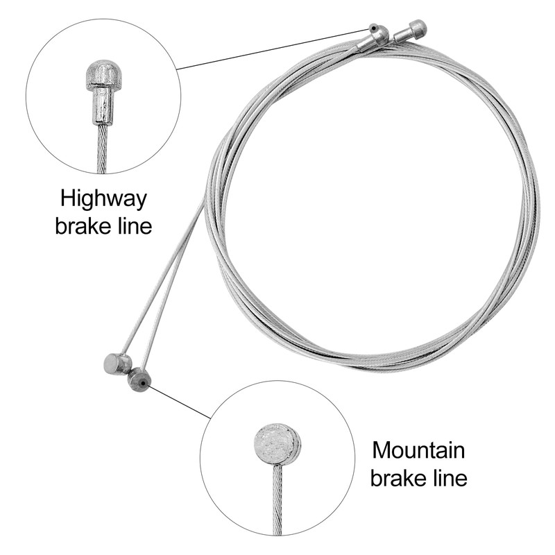 Gemtte Bicycle Brake Cable Set, 2 Sets Bowden Cable Universal