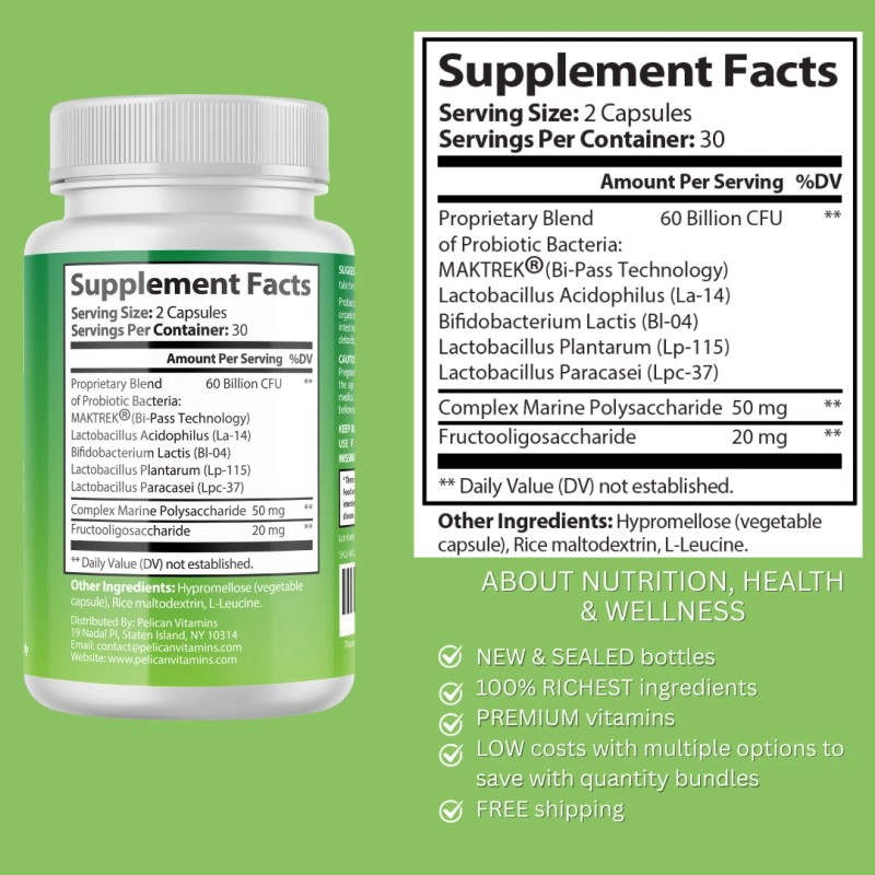 Pelican Vitamins Gut GUARDIAN PRO- Digestive Support- 10 Bottles- 600