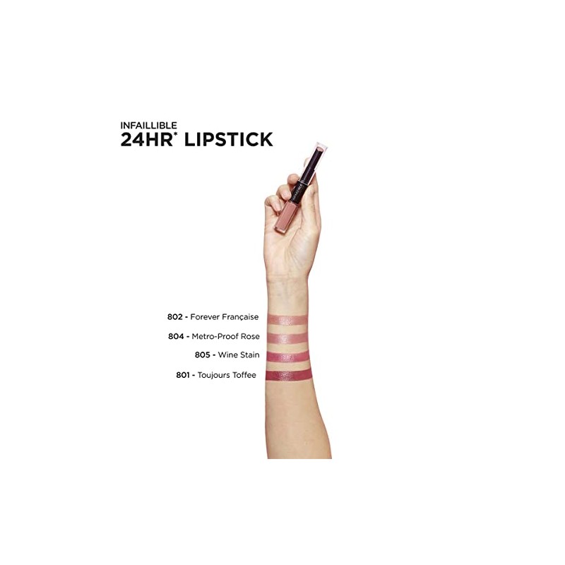 LOreal Paris, Labial Líquido Infallible X3 804 Metro Proff Ros,