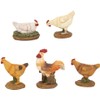 FADEDA 5 x Rooster with Chickens, Height: 5 cm, Hand-Painted,
