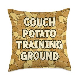 Couch Potato Training Ground Homebody Couch Potatoes Throw Pillow