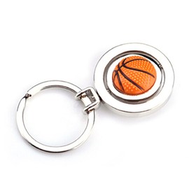 Sportigo® Rotating basketball key ring in 3D look, sports gift idea, key pendant basket ball, silver