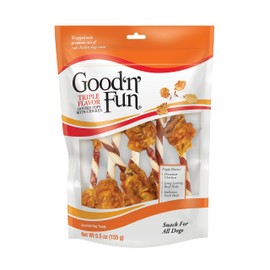 Good ’n’ Fun Triple Flavor Double Pops with Chicken 5.5 Ounces, Gourmet Dog Snacks (3 Pack)