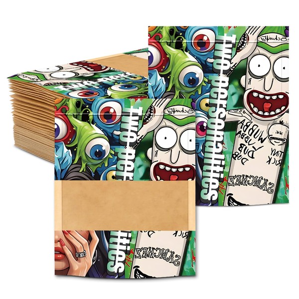 JKIOO 100 Pcs With Design Patterns Kraft paper Bags Packaging