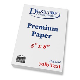 Bright White Blank 5x8 Paper - Premium Feel 70lb Text - 500 Pack