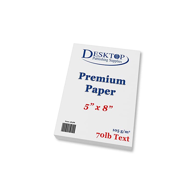 Bright White Blank 5x8 Paper - Premium Feel 70lb Text
