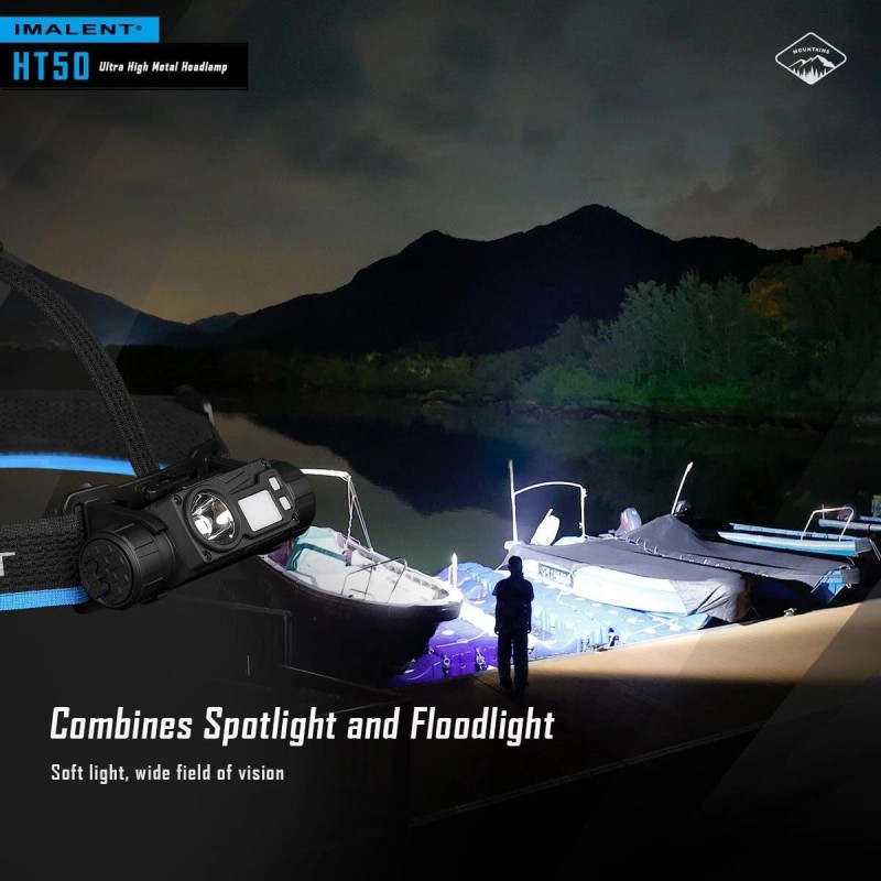 IMALENT HT50 Bright 3000 Lumens Rechargeable Headlamp Flashlight with Red