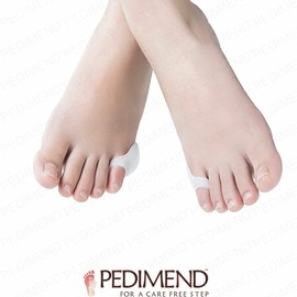 Pedimend™ Tailors Bunion Relief Gel Pads - 4 Pieces | Small Toe Gel Separators | Pinky Toe Straightener Protector | Little Toe Guard Support | Bunionette Protector Guard Sleeve | Finger Stretcher